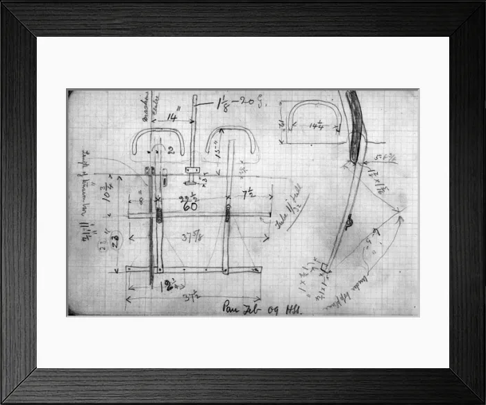 Framed Print : Horace Shorts notebook - sketches of Wright Flyer at Pau Framed Print : Horace Shorts notebook - sketches of Wright Flyer at Pau