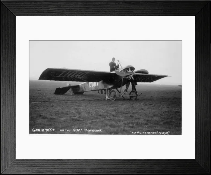 Framed Print : G M Dyott on the Dyott Monoplane 1911 Framed Print : G M Dyott on the Dyott Monoplane 1911
