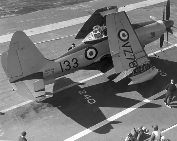 Westland Wyvern S4 VZ789 on a carrier deck with wings folded