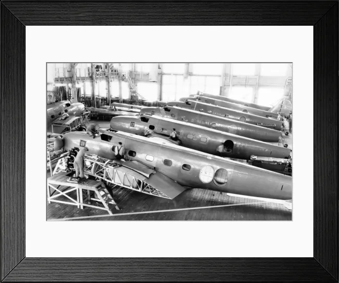 Framed Print : Boeing 247s in the final assembly shop Framed Print : Boeing 247s in the final assembly shop