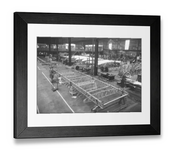 Framed Print : Blackburn RB3A Perth wing construction