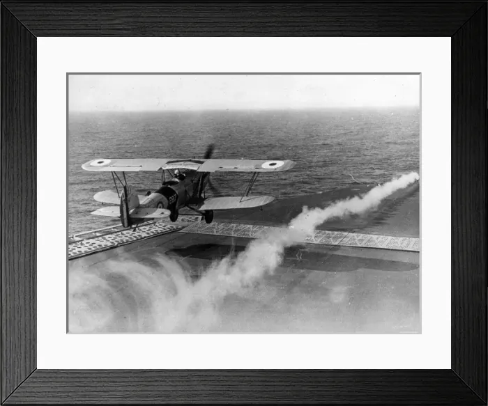 Framed Print : Hawker Osprey takes off from an aircraft carrier Framed Print : Hawker Osprey takes off from an aircraft carrier