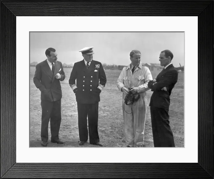 Framed Print : R E Bishop (right) and Gp Capt John Cunningham CBE Framed Print : R E Bishop (right) and Gp Capt John Cunningham CBE