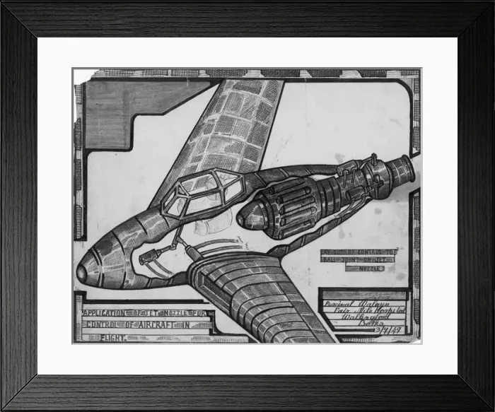 Framed Print : A 1949 jet deflection vectored-thrust propulsion concept Framed Print : A 1949 jet deflection vectored-thrust propulsion concept