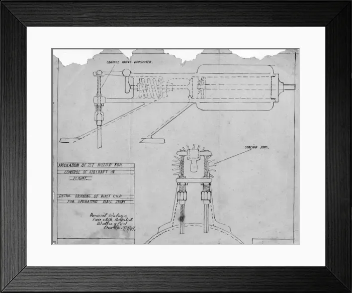 Framed Print : A 1949 jet deflection vectored-thrust propulsion concept Framed Print : A 1949 jet deflection vectored-thrust propulsion concept