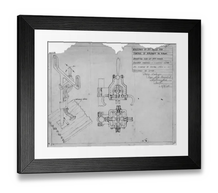 Framed Print : A 1949 jet deflection vectored-thrust propulsion concept Framed Print : A 1949 jet deflection vectored-thrust propulsion concept