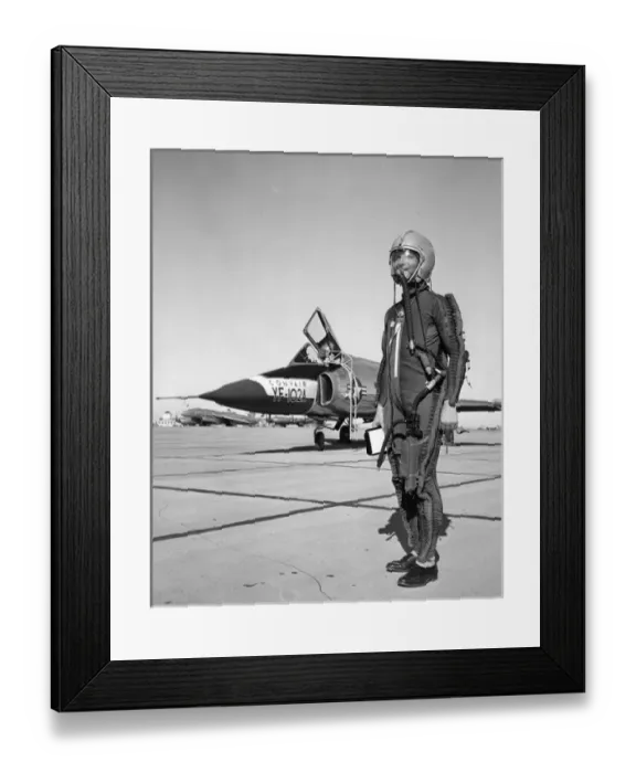 Framed Print : Richard L Johnson dressed in an Air Force T-1 pressure suit Framed Print : Richard L Johnson dressed in an Air Force T-1 pressure suit