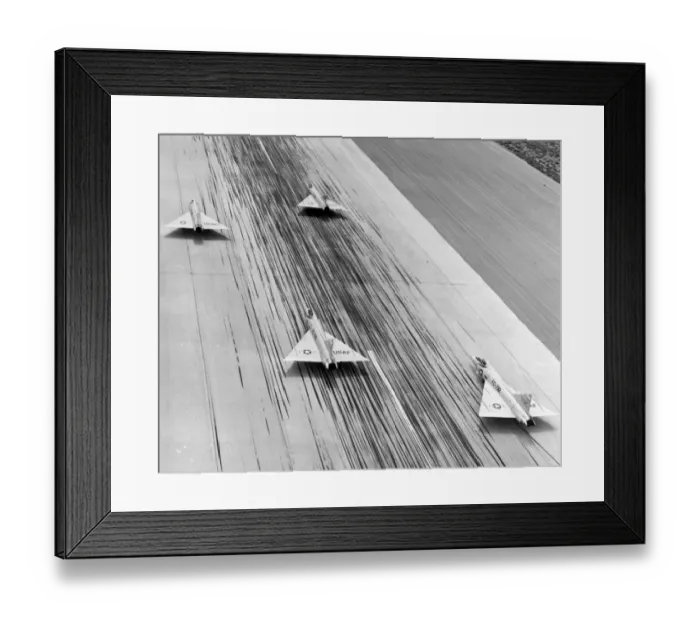 Framed Print : Four Convair F-102A Delta Daggers on the runway at Palmdale Framed Print : Four Convair F-102A Delta Daggers on the runway at Palmdale