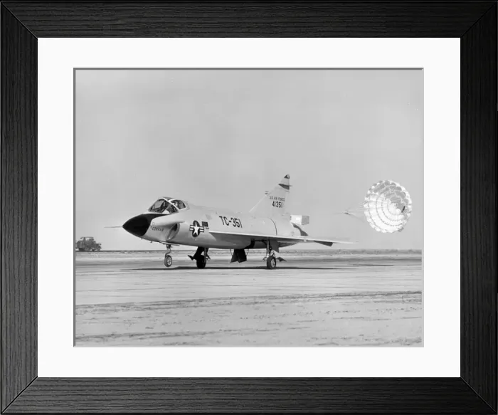 Framed Print : Touchdown after first flight of the Convair TF-102A Delta Da Framed Print : Touchdown after first flight of the Convair TF-102A Delta Da