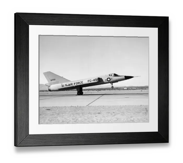 Framed Print : The first Convair F-106A Delta Dart 56-451 touches down Framed Print : The first Convair F-106A Delta Dart 56-451 touches down