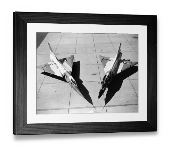 Framed Print : Convair F-106A Delta Dart 56-453 left and F-102A Delta Dagge Framed Print : Convair F-106A Delta Dart 56-453 left and F-102A Delta Dagge