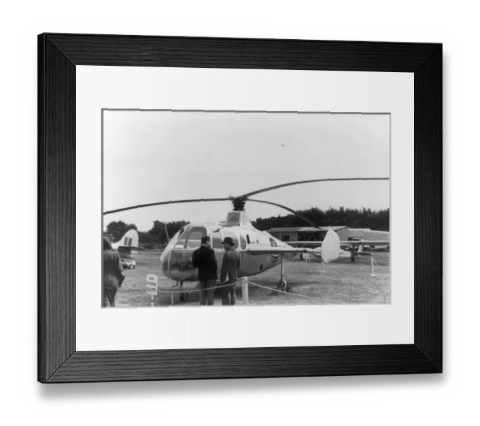 Framed Print : The first Fairey Gyrodyne G-AIKF at the SBAC exhibition Framed Print : The first Fairey Gyrodyne G-AIKF at the SBAC exhibition