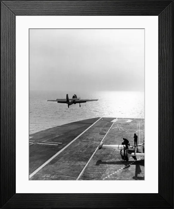 Framed Print : Short SB6 Seamew over the deck of an aircraft carrier Framed Print : Short SB6 Seamew over the deck of an aircraft carrier