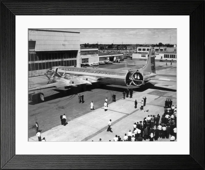 Framed Print : Canadair CL-44D-4 demonstrator CF-MKP-X Framed Print : Canadair CL-44D-4 demonstrator CF-MKP-X
