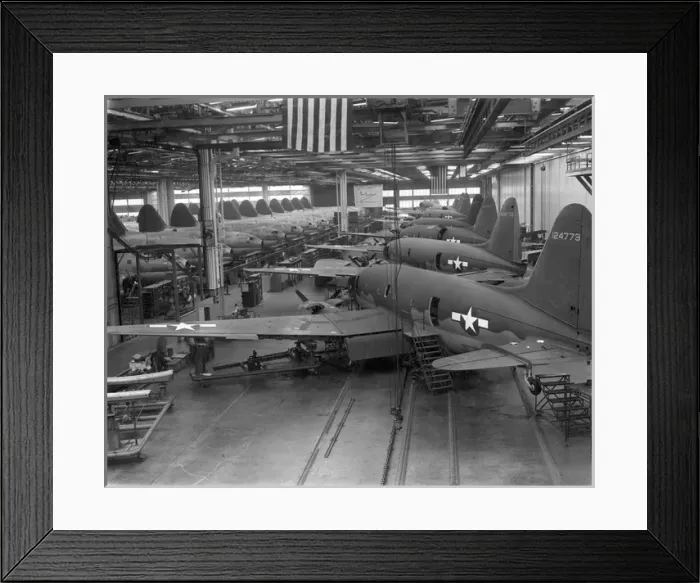 Framed Print : Curtiss C-46 Commando production at the Buffalo plant Framed Print : Curtiss C-46 Commando production at the Buffalo plant