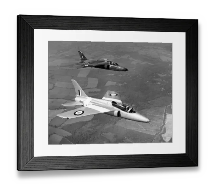 Framed Print : Folland Fo141 Gnat F1 XN326 rear with the first Fo144 Gnat Framed Print : Folland Fo141 Gnat F1 XN326 rear with the first Fo144 Gnat