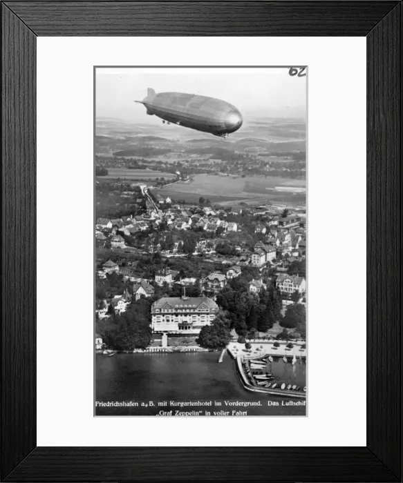 Framed Print : The Graf Zeppelin LZ 127 over Friedrichshafen Framed Print : The Graf Zeppelin LZ 127 over Friedrichshafen