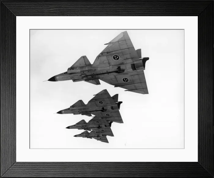 Framed Print : Four Saab JA37 Viggens Framed Print : Four Saab JA37 Viggens