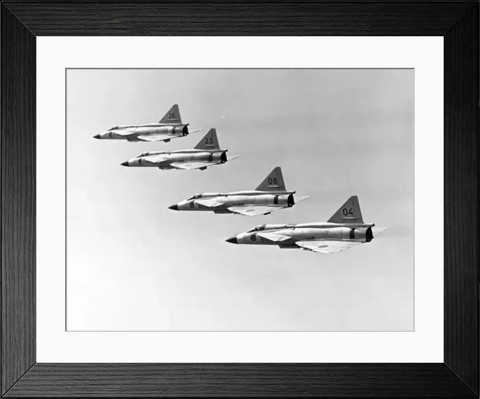 Framed Print : Four Saab JA37 Viggens Framed Print : Four Saab JA37 Viggens