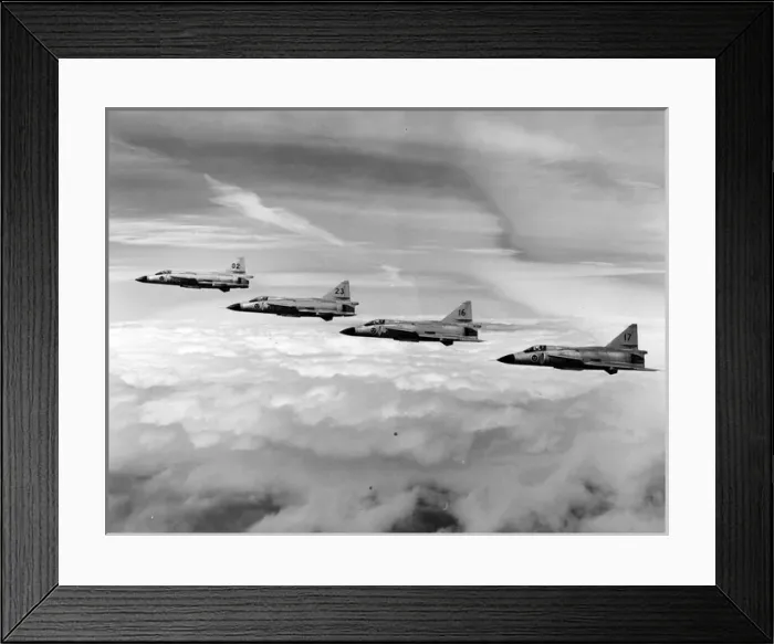 Framed Print : Four Saab JA37 Viggens Framed Print : Four Saab JA37 Viggens