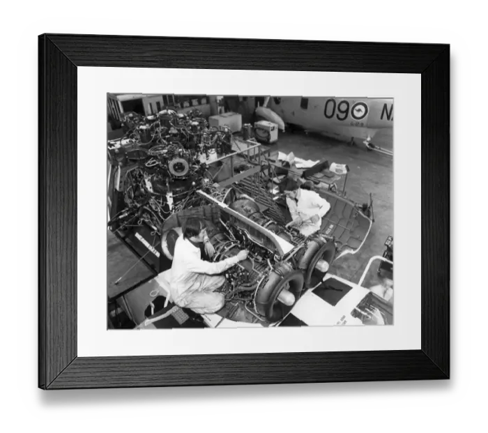 Framed Print : Two Rolls Royce Gnomes installed in a Sea King helicopter Framed Print : Two Rolls Royce Gnomes installed in a Sea King helicopter