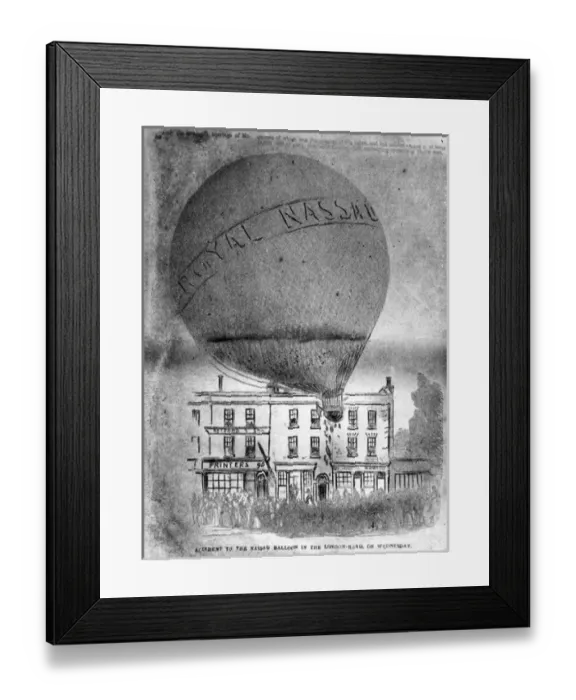 Framed Print : Mr Greens balloon flight from Vauxhall Gardens in 1849 Framed Print : Mr Greens balloon flight from Vauxhall Gardens in 1849