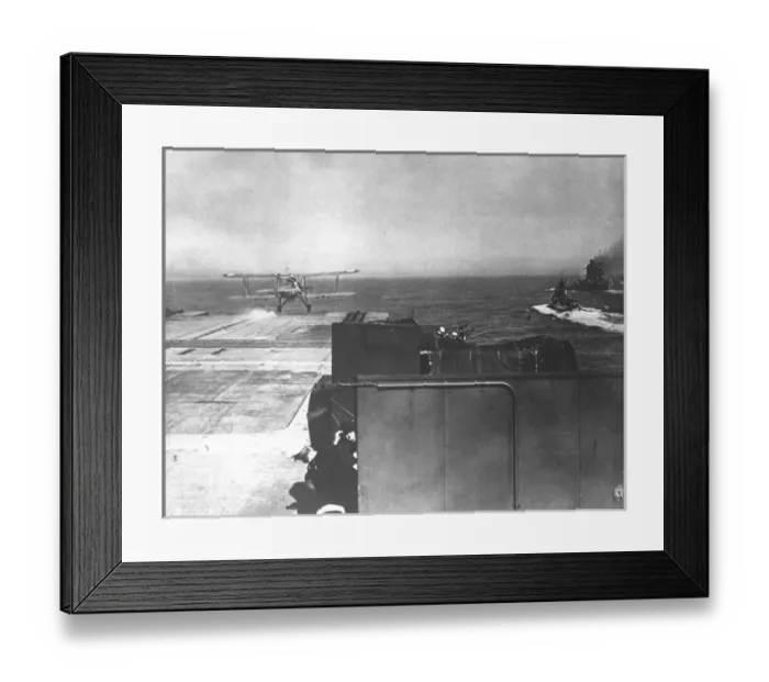 Framed Print : A Fairey Swordfish takes off from HMS Ark Royal Framed Print : A Fairey Swordfish takes off from HMS Ark Royal