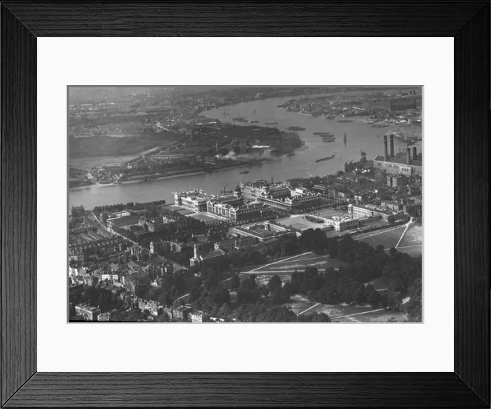 Framed Print : O E Simmonds aerial view of Greenwich Royal Naval Hospital Framed Print : O E Simmonds aerial view of Greenwich Royal Naval Hospital