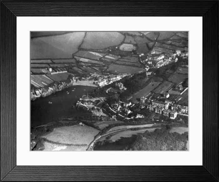 Framed Print : O E Simmonds aerial view of Combe Martin Devon Framed Print : O E Simmonds aerial view of Combe Martin Devon