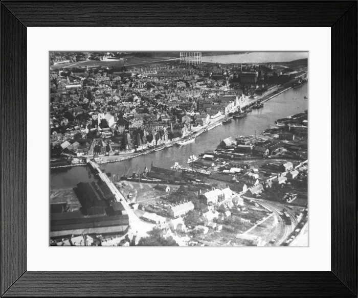 Framed Print : O E Simmonds aerial view of Poole Dorset Framed Print : O E Simmonds aerial view of Poole Dorset