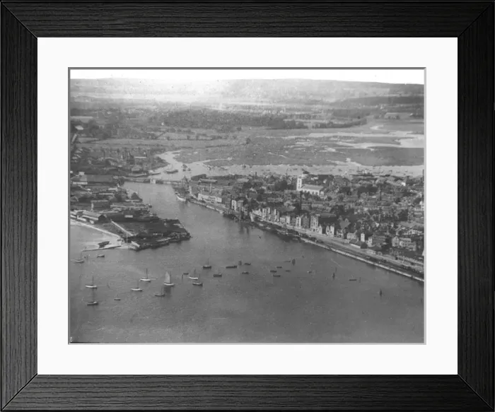Framed Print : O E Simmonds aerial view of Poole Dorset Framed Print : O E Simmonds aerial view of Poole Dorset