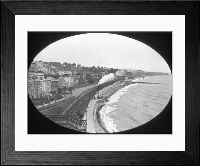 Framed Print : O E Simmonds aerial view of Dawlish Devon Framed Print : O E Simmonds aerial view of Dawlish Devon