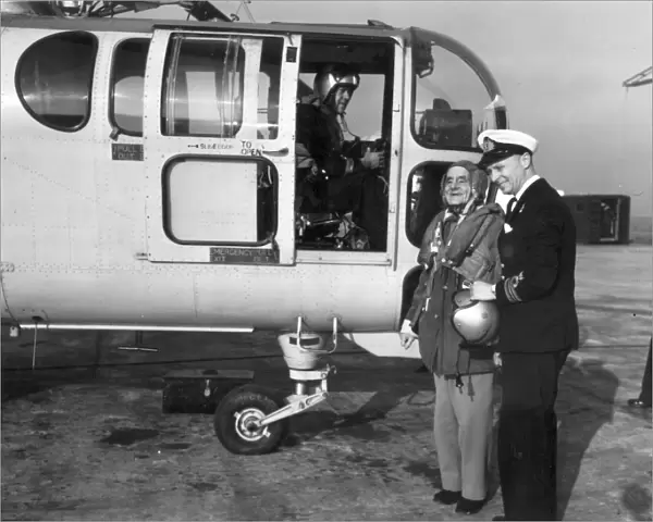 Albert Batchelor flew in a helicopter from Helston