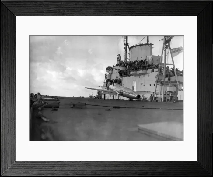 Framed Print : The first naval Supermarine Attacker TS413 during trials Framed Print : The first naval Supermarine Attacker TS413 during trials