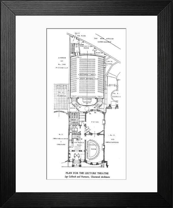 Framed Print : Plan of the proposed Lecture Theatre - RAeS Framed Print : Plan of the proposed Lecture Theatre - RAeS