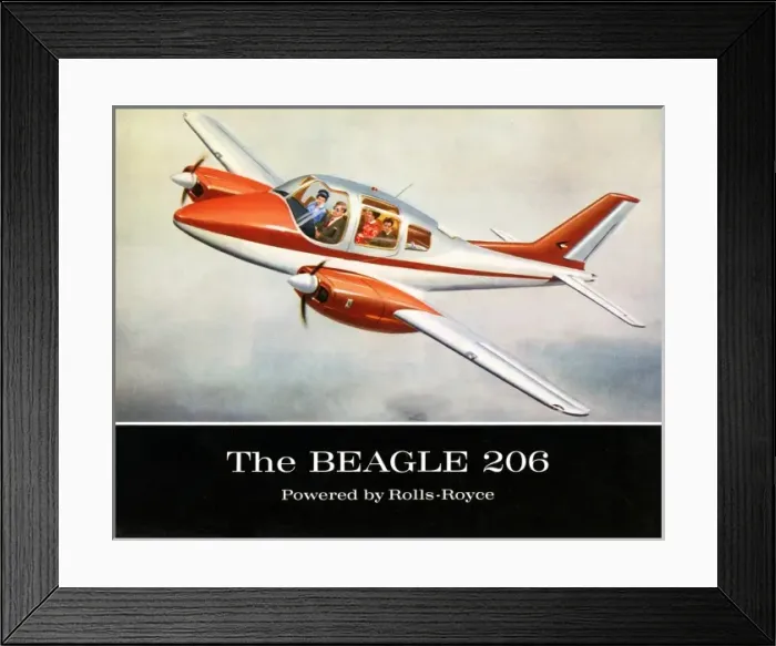 Framed Print : Cover of brochure for the Beagle 206 Framed Print : Cover of brochure for the Beagle 206