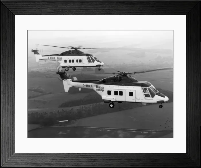 Framed Print : The first two Westland 30s G-BIWY and G-BKGD Framed Print : The first two Westland 30s G-BIWY and G-BKGD