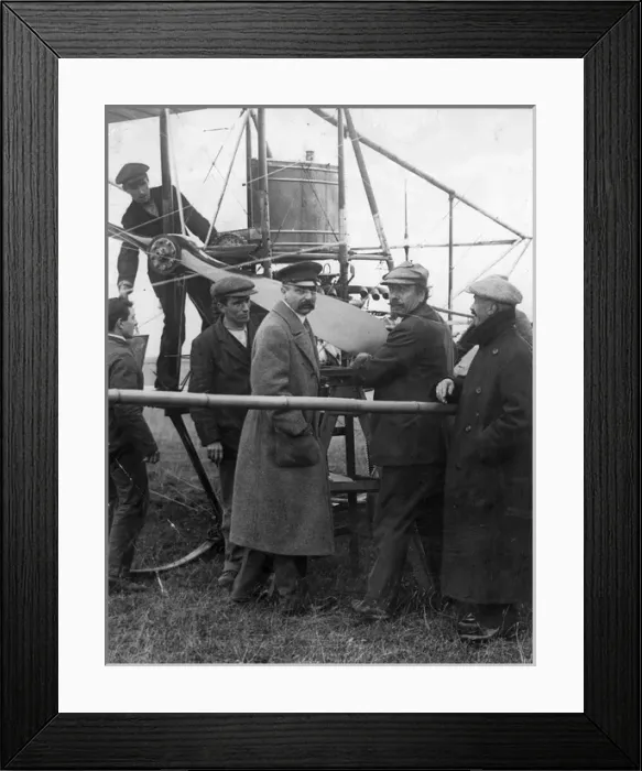 Framed Print : Samuel Cody talking to Louis Bleriot Framed Print : Samuel Cody talking to Louis Bleriot