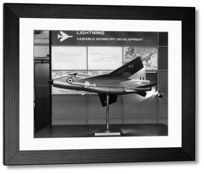 Framed Print : Model of a variable geometry BAC Lightning Mk3 in RAF markin Framed Print : Model of a variable geometry BAC Lightning Mk3 in RAF markin