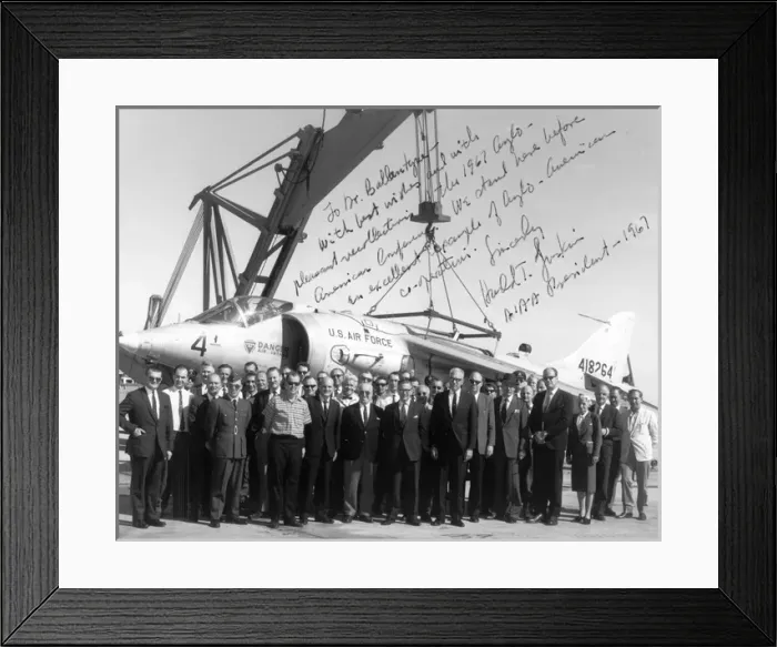 Framed Print : Anglo-American Conference group in front of a P1127 Framed Print : Anglo-American Conference group in front of a P1127