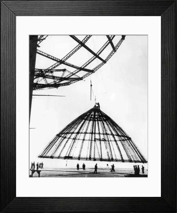 Framed Print : The bow framework of Graf Zeppelin II LZ 130 being lifted Framed Print : The bow framework of Graf Zeppelin II LZ 130 being lifted
