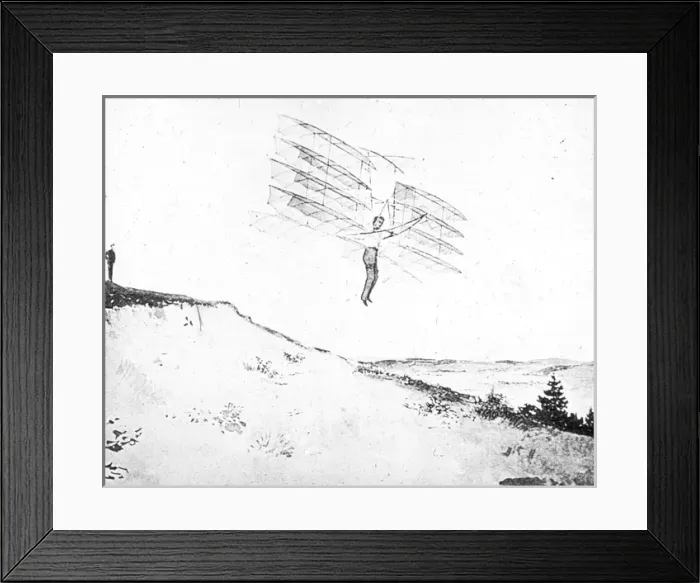 Framed Print : Chanute quadraplane glider (drawing) Framed Print : Chanute quadraplane glider (drawing)