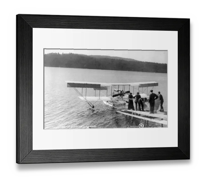 Framed Print : Lakes Waterhen being launched on to Lake Windermere 1912 Framed Print : Lakes Waterhen being launched on to Lake Windermere 1912