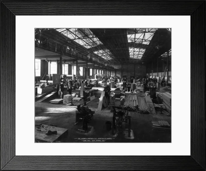 Framed Print : The Saw Mill at the Ham Works of Sopwith Aviation, Kingston Framed Print : The Saw Mill at the Ham Works of Sopwith Aviation, Kingston