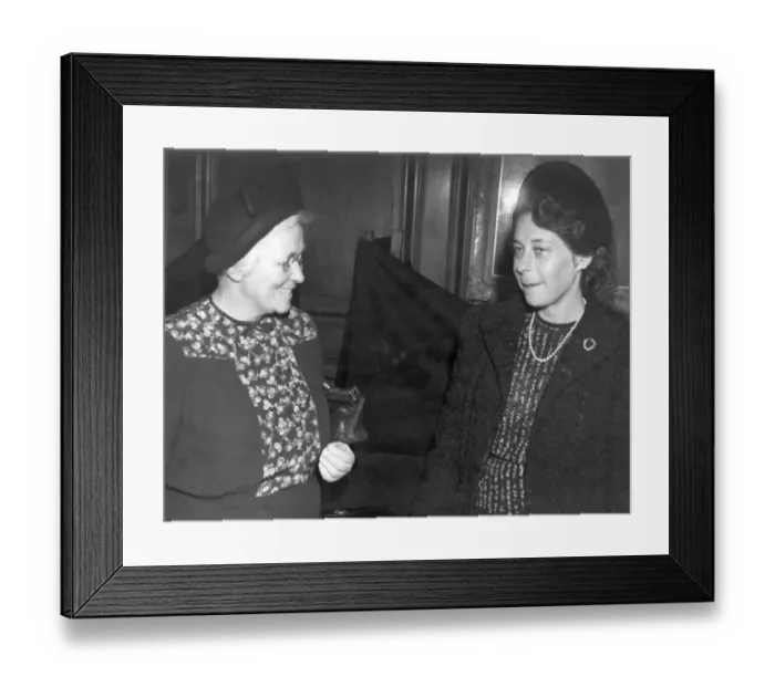 Framed Print : Miss Frances (F B ) Bradfield FRAeS (left) and Mrs Kronfeld Framed Print : Miss Frances (F B ) Bradfield FRAeS (left) and Mrs Kronfeld