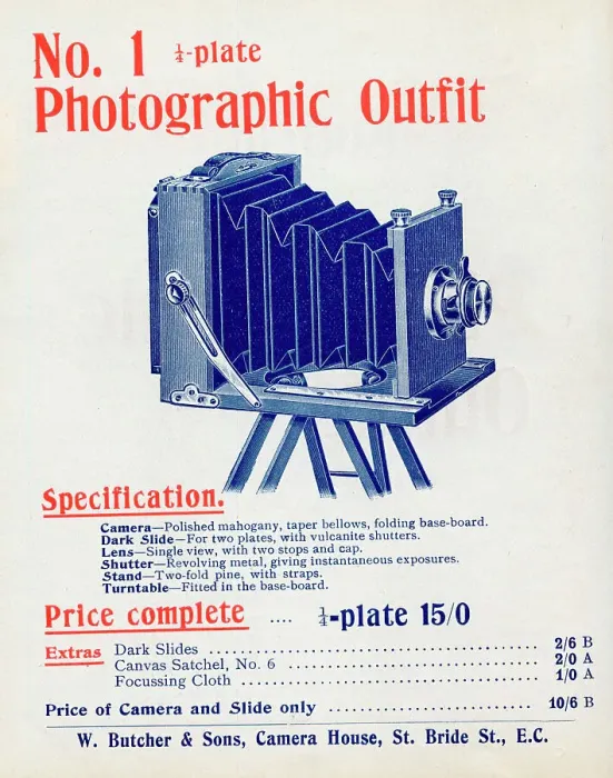 Framed Print : No 1 Quarter Plate Photographic Camera Outfit