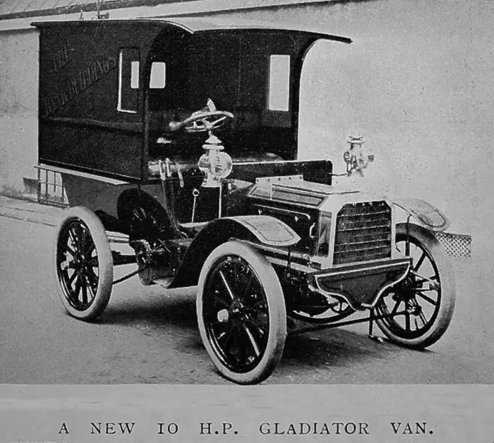 Framed Print : 10 HP Gladiator van, early 1900s Framed Print : 10 HP Gladiator van, early 1900s