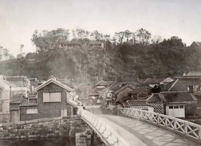 Framed Print : The 100 Steps Yokohama, Japan, c. 1880 s Framed Print : The 100 Steps Yokohama, Japan, c. 1880 s