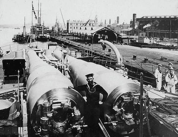 13. 5 inch guns on the quarter deck Royal Navy Warship