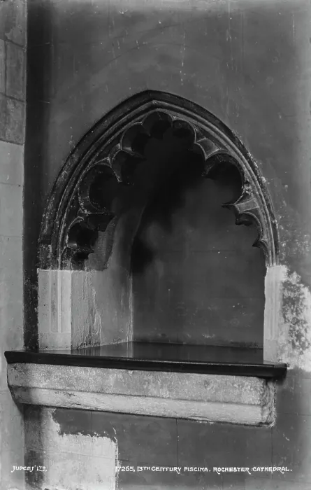 Framed Print : 13th Century Piscina at Rochester Cathedral
